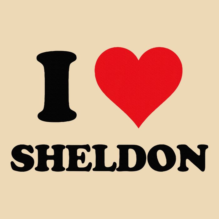 I Heart Sheldon First Name I Love Personalized Stuff Drawstring Bag