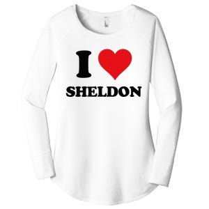 I Heart Sheldon First Name I Love Personalized Stuff Women's Perfect Tri Tunic Long Sleeve Shirt