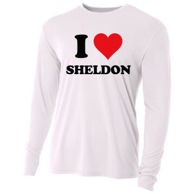 I Heart Sheldon First Name I Love Personalized Stuff Cooling Performance Long Sleeve Crew