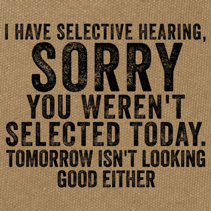 I Have Selective Hearing You Werent Selected Short Sleeve Cotton Canvas Backpack