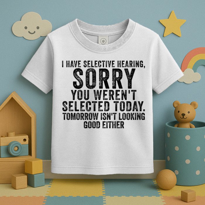 I Have Selective Hearing You Werent Selected Short Sleeve Toddler T-Shirt