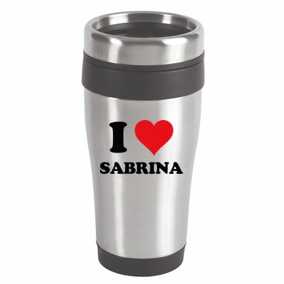 I Heart Sabrina First Name I Love Personalized Stuff 16oz Travel Tumbler