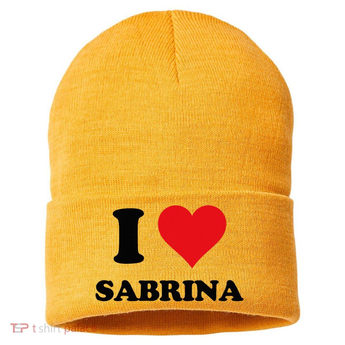 I Heart Sabrina First Name I Love Personalized Stuff Sustainable Knit Beanie