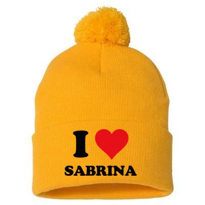 I Heart Sabrina First Name I Love Personalized Stuff Pom Pom 12in Knit Beanie