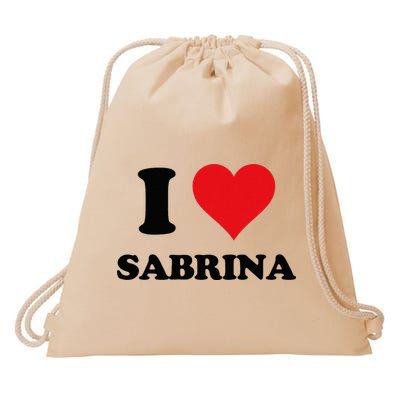 I Heart Sabrina First Name I Love Personalized Stuff Drawstring Bag