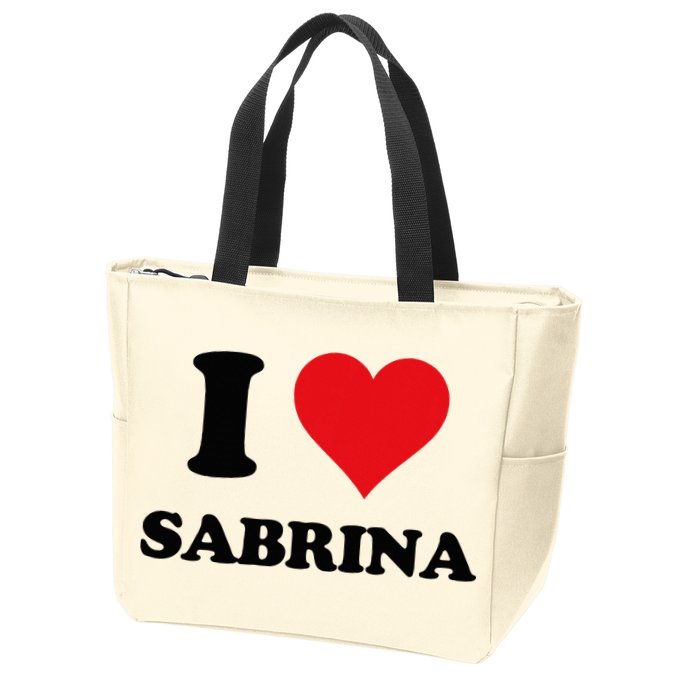 I Heart Sabrina First Name I Love Personalized Stuff Zip Tote Bag