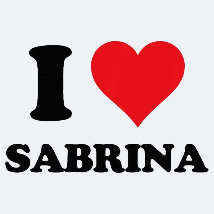 I Heart Sabrina First Name I Love Personalized Stuff Sueded Cloud Jersey T-Shirt