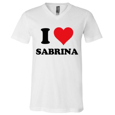 I Heart Sabrina First Name I Love Personalized Stuff V-Neck T-Shirt