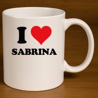 I Heart Sabrina First Name I Love Personalized Stuff 11oz C Handle Ceramic Mug