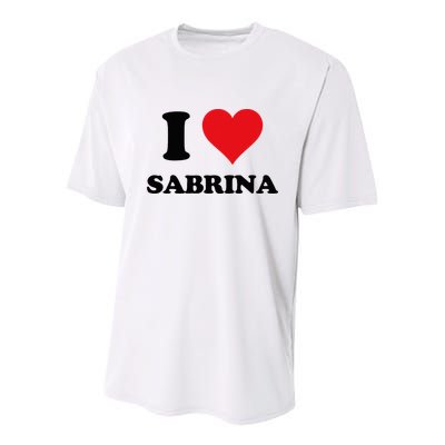 I Heart Sabrina First Name I Love Personalized Stuff Youth Performance Sprint T-Shirt