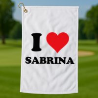 I Heart Sabrina First Name I Love Personalized Stuff Golf Towel