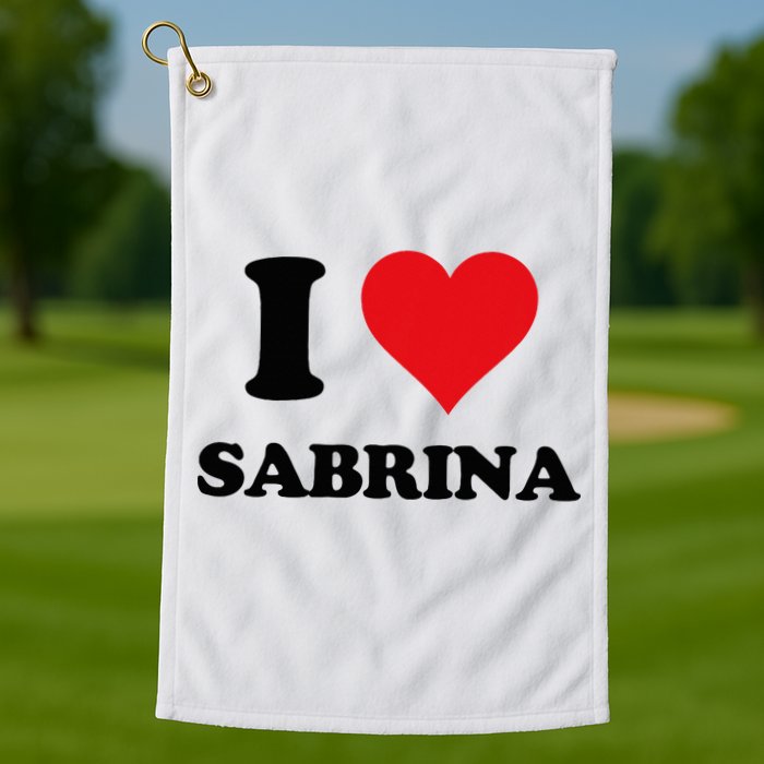 I Heart Sabrina First Name I Love Personalized Stuff Golf Towel