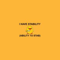 I Have Stability Ability To Stab Funny Cute Duck Funny Pom Pom 12in Knit Beanie