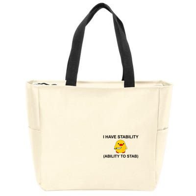 I Have Stability Ability To Stab Funny Cute Duck Funny Zip Tote Bag