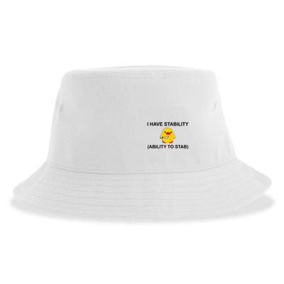 I Have Stability Ability To Stab Funny Cute Duck Funny Sustainable Bucket Hat