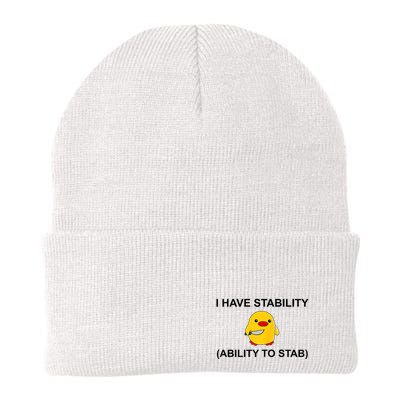 I Have Stability Ability To Stab Funny Cute Duck Funny Beanie