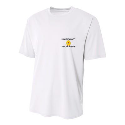 I Have Stability Ability To Stab Funny Cute Duck Funny Youth Performance Sprint T-Shirt