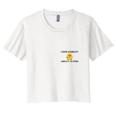 I Have Stability Ability To Stab Funny Cute Duck Funny Crop Top