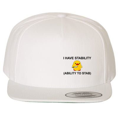 I Have Stability Ability To Stab Funny Cute Duck Funny Wool Snapback Cap