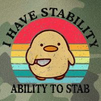 I Have Stability Ability To Stab Meme Funny Duck Retro Legacy Tie Dye Trucker Hat