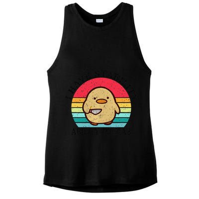 I Have Stability Ability To Stab Meme Funny Duck Retro Ladies PosiCharge Tri-Blend Wicking Tank