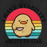 I Have Stability Ability To Stab Meme Funny Duck Retro 7 Panel Mesh Trucker Snapback Hat