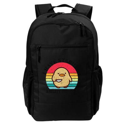 I Have Stability Ability To Stab Meme Funny Duck Retro Backpack