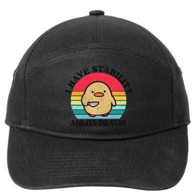 I Have Stability Ability To Stab Meme Funny Duck Retro 7-Panel Snapback Hat