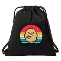 I Have Stability Ability To Stab Meme Funny Duck Retro Drawstring Bag