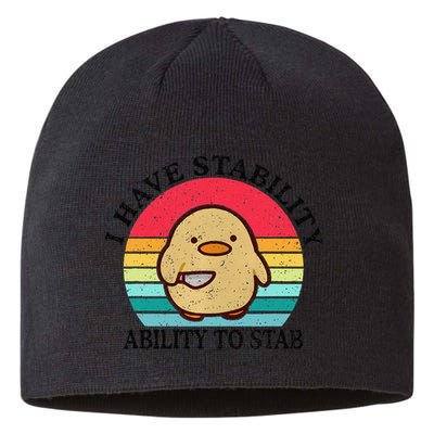 I Have Stability Ability To Stab Meme Funny Duck Retro Sustainable Beanie