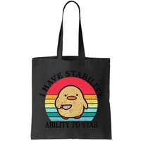 I Have Stability Ability To Stab Meme Funny Duck Retro Bag