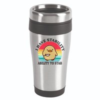 I Have Stability Ability To Stab Meme Funny Duck Retro 16oz Travel Tumbler