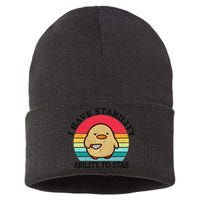 I Have Stability Ability To Stab Meme Funny Duck Retro Sustainable Knit Beanie