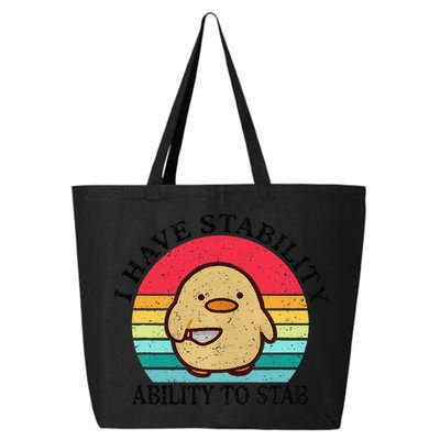 I Have Stability Ability To Stab Meme Funny Duck Retro 25L Jumbo Tote