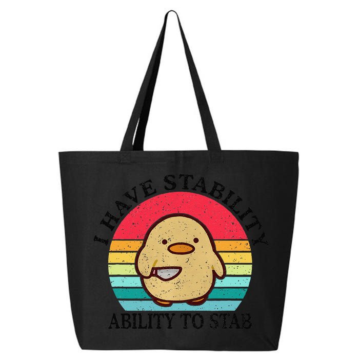 I Have Stability Ability To Stab Meme Funny Duck Retro 25L Jumbo Tote