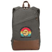 I Have Stability Ability To Stab Meme Funny Duck Retro Cotton Canvas Backpack