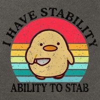 I Have Stability Ability To Stab Meme Funny Duck Retro Cotton Canvas Backpack