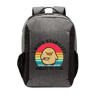 I Have Stability Ability To Stab Meme Funny Duck Retro Vector Backpack