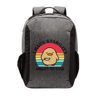 I Have Stability Ability To Stab Meme Funny Duck Retro Vector Backpack