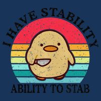 I Have Stability Ability To Stab Meme Funny Duck Retro Infant Baby Jersey Bodysuit