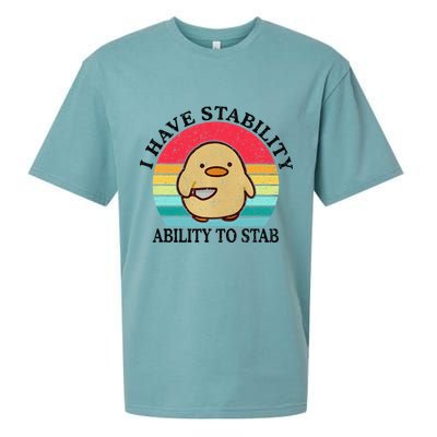 I Have Stability Ability To Stab Meme Funny Duck Retro Sueded Cloud Jersey T-Shirt