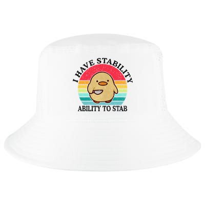 I Have Stability Ability To Stab Meme Funny Duck Retro Cool Comfort Performance Bucket Hat