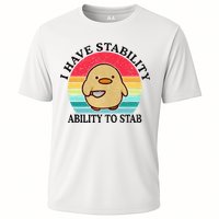 I Have Stability Ability To Stab Meme Funny Duck Retro Performance Shirt