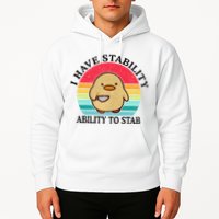 I Have Stability Ability To Stab Meme Funny Duck Retro Hoodie