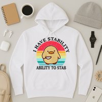 I Have Stability Ability To Stab Meme Funny Duck Retro Hoodie