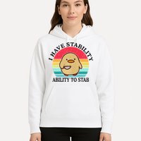 I Have Stability Ability To Stab Meme Funny Duck Retro Hoodie