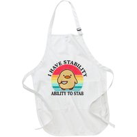 I Have Stability Ability To Stab Meme Funny Duck Retro Full-Length Apron With Pockets