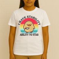I Have Stability Ability To Stab Meme Funny Duck Retro T-Shirt
