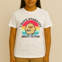 I Have Stability Ability To Stab Meme Funny Duck Retro T-Shirt