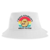 I Have Stability Ability To Stab Meme Funny Duck Retro Sustainable Bucket Hat